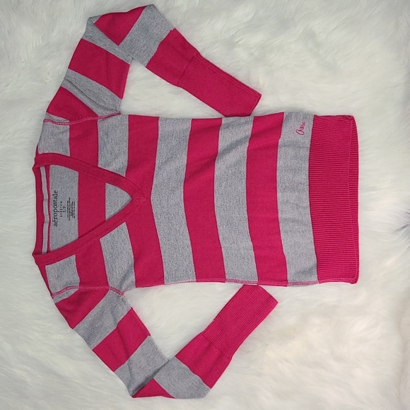 Aeropostale V- Neck Striped Sweater - Picture 2 of 4